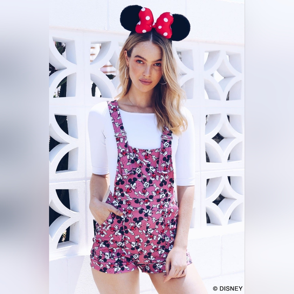 MICKEY MOUSE PINK SHORT OVERALLS